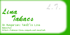 lina takacs business card